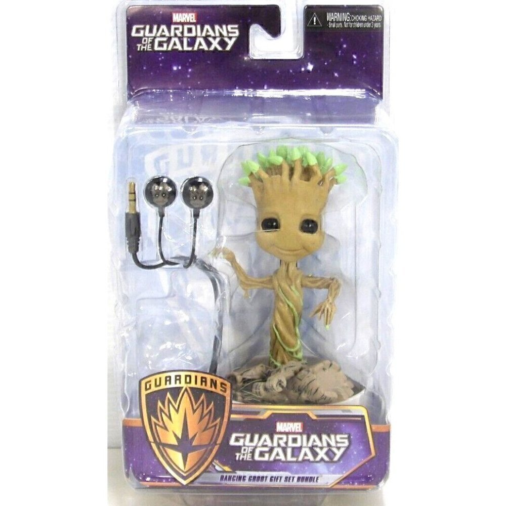 Guardians of the Galaxy Dancing Groot with ear buds gift set MARVEL 2018, NEW